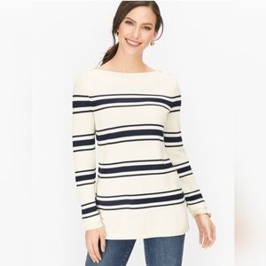 Talbots Basket Weave Sweater Women's Long Sleeve Stiped Sz S